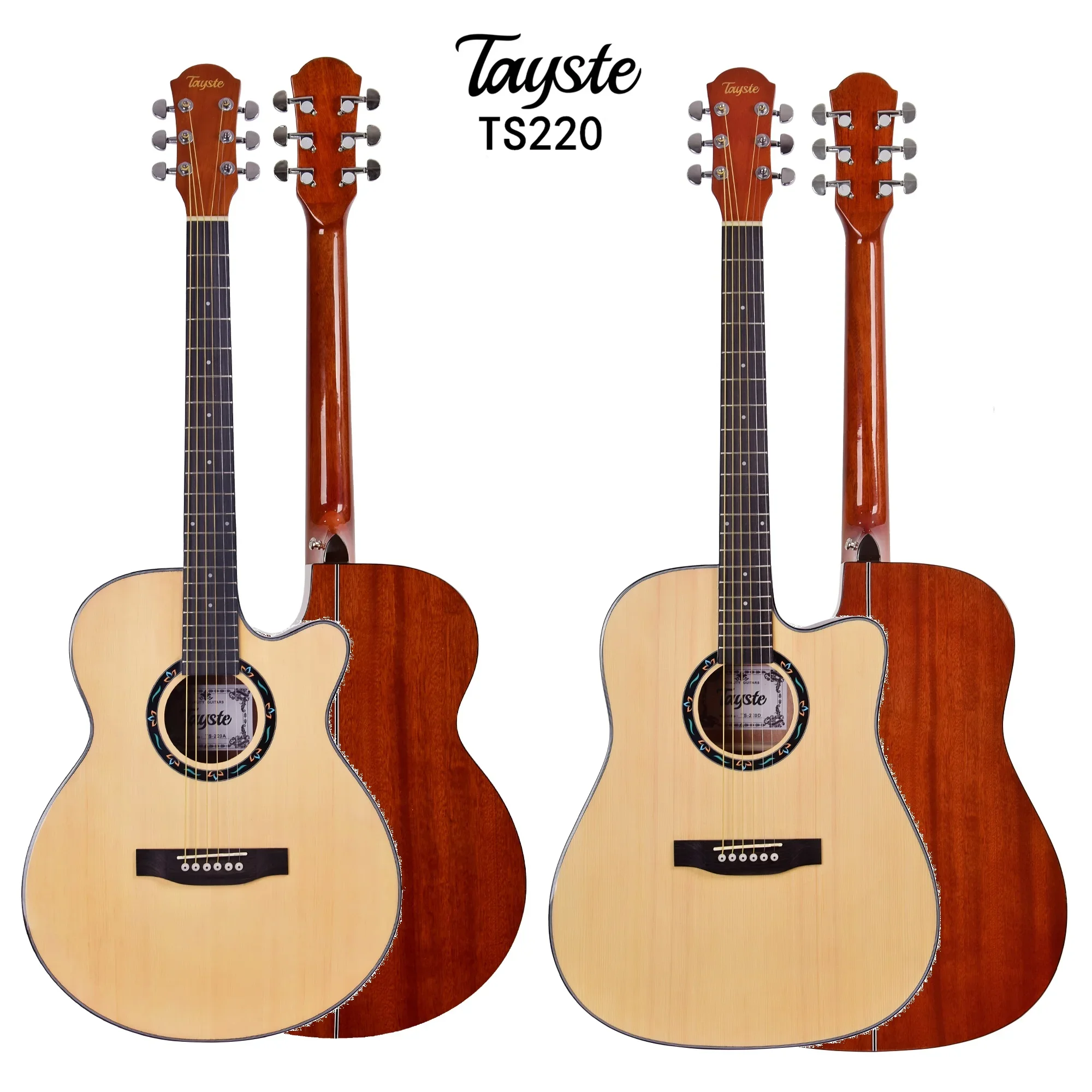 

Hot sale Tayste OEM brand handmade 6 strings electric acoustic guitar made from China stringed instrument factory