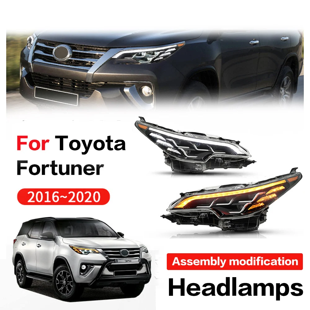 For TOYOTA Fortuner 2016 2017 - 2020 LED Headlight High Beam Light Front Lamp Quality Retrofit Assemby Night Accessory Driving