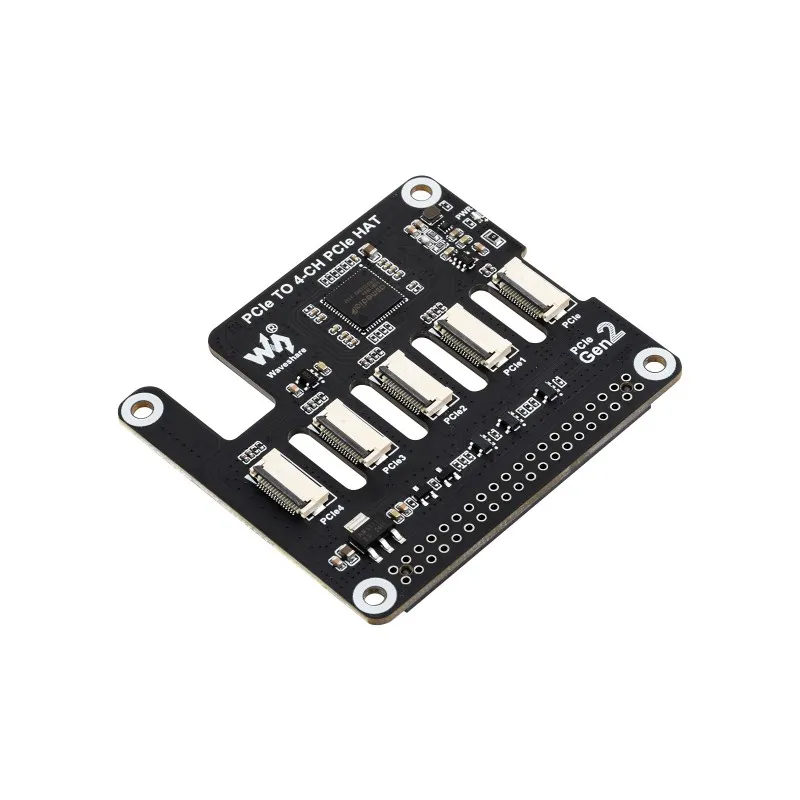 4-канальная плата адаптера PCIe FFC для Raspberry Pi 5, расширяет интерфейс PCIe от Pi 5 до 4-канальных разъемов PCIe FFC 4-канальная плата адаптера PCIe FFC для Raspberry Pi 5, расширяет интерфейс PCIe от Pi 5 до 4-канальных разъемов PCIe FFC