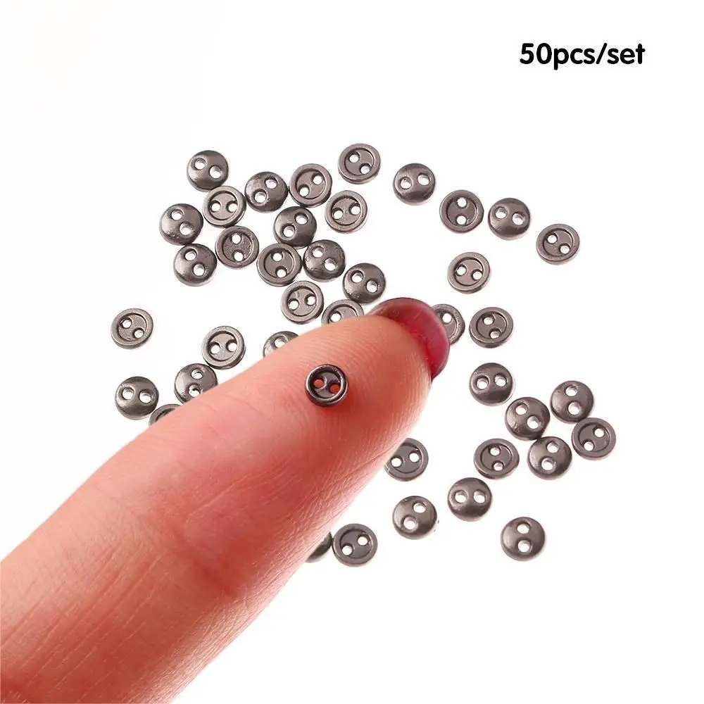 50pcs 3mm 4mm Handmade Doll For Cartoon Doll Clothes Mini Round Buttons Two Holes Buttons DIY Craft Clothing Sewing Accessories