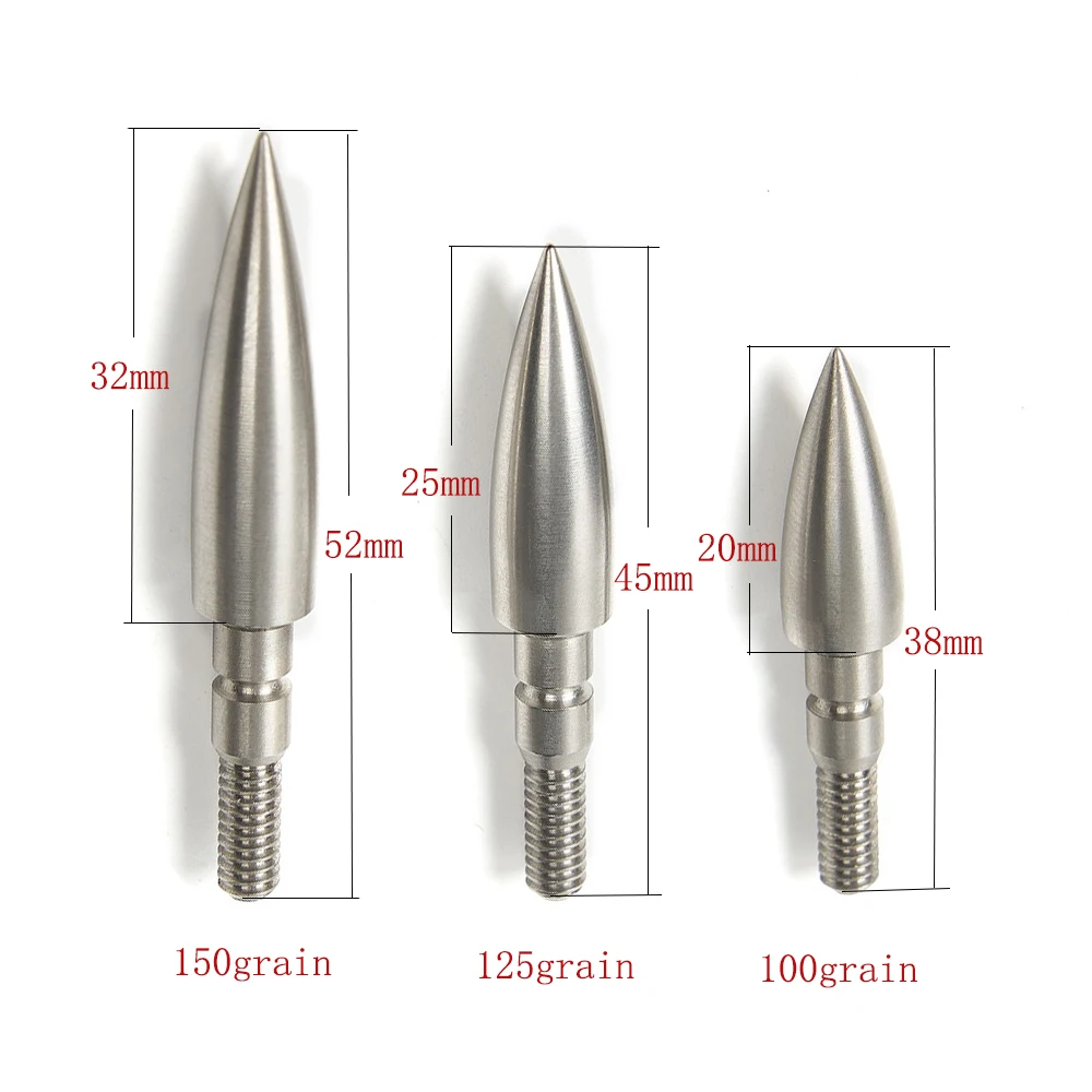 6/12pcs Hunting Arrow Tips 100/125/150 Grain Carbon Steel Arrowheads for Outdoor Hunting Archery Accessories