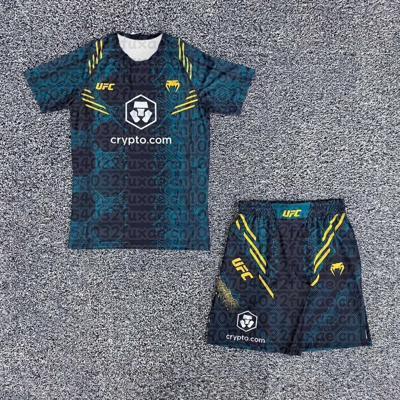 UFC Top Fighter исламская футболка и шорты Makhachev Battle Event мужской дышащий трикотаж борцовский бег впитывающий пот костюм