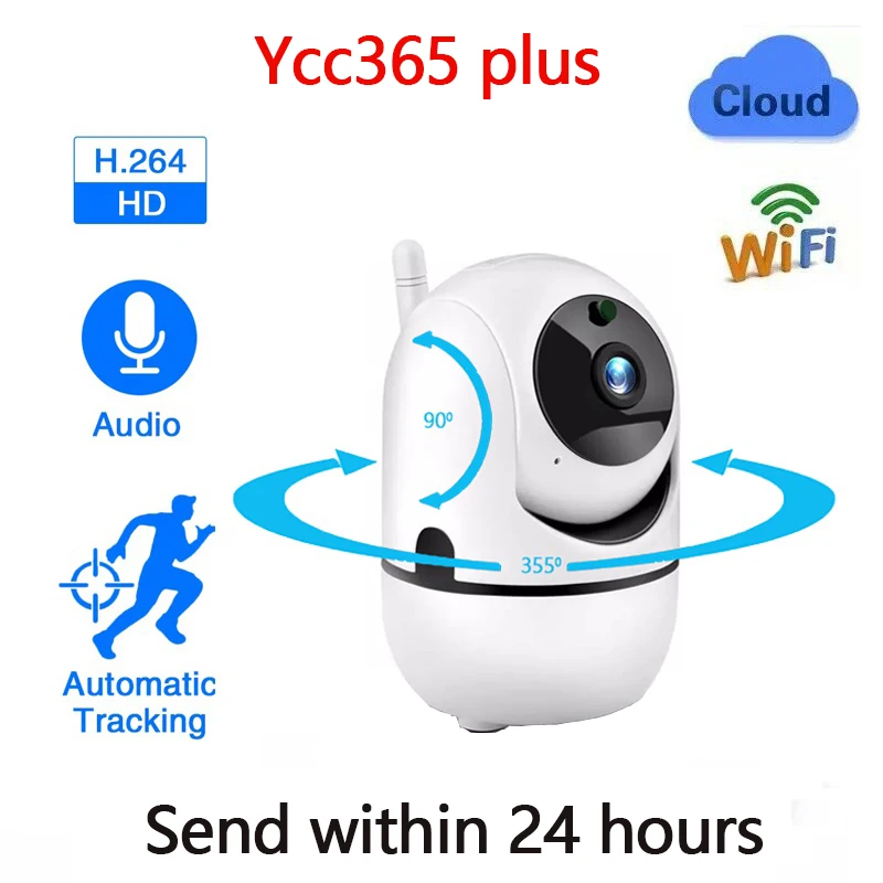 Ycc365 Plus 1080P クラウド HD IP カメラ WiFi 自動追跡カメラベビーモニターナイトビジョンセキュリティホーム監視カメラ