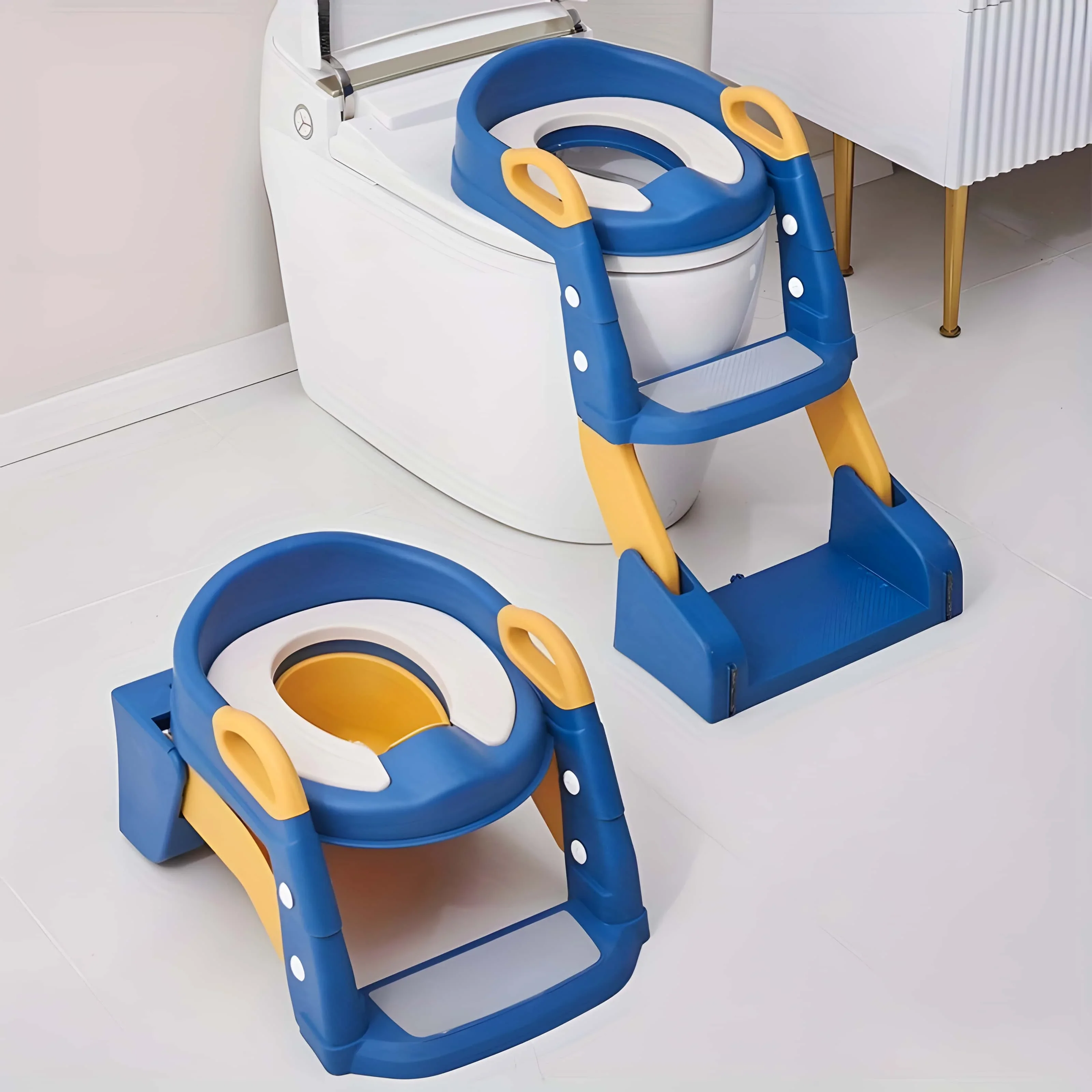 Baby Toilet Folding Rack Step Stool Stair Style Children's Toilet Boy and GirlChild Step Seat Ring Baby Potty Toilet