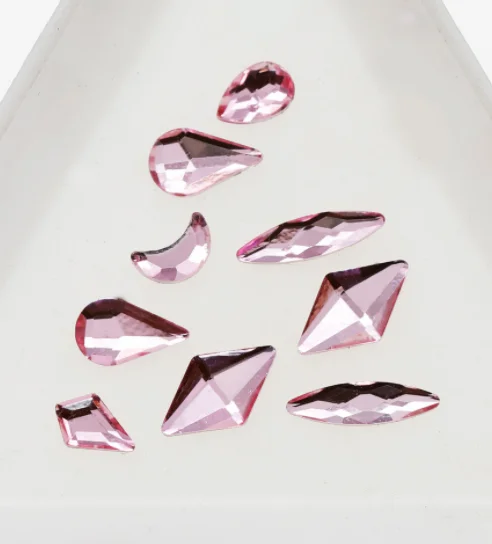 100 sztuk złoty jasnoróżowy różne kształty wielokolorowy kryształ elegancki Rhinestone 3D Manicure zdobienie paznokci dekoracje Charms biżuteria — zdjęcie 4