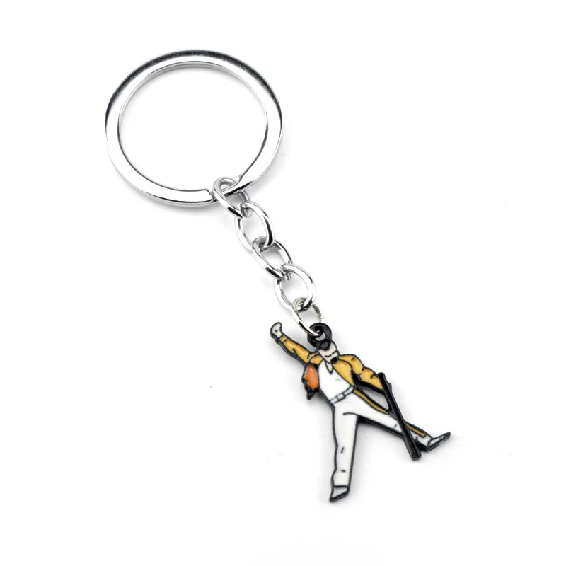 Queen Music Band Key Chain Freddie Mercury Pendant Key Ring Trendy Car Keychain Accessories For Fans Gift