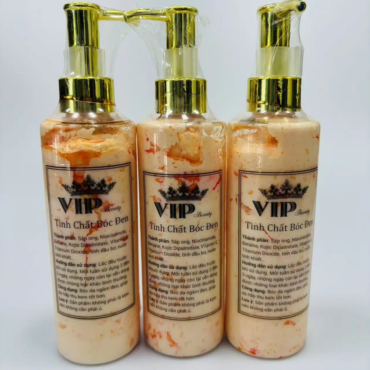 250g Tinh Chất Bốc Đen VIP Kem Body Bottle Brightening Deeply Hydrating Soothing Moisturizing Reducing Melanin Whiter Ski Soothi