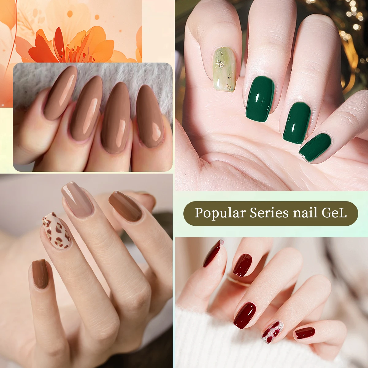 Ensemble de vernis à ongles gel coloré 5 pièces - paillettes brillantes, vernis à ongles LED semi permanent