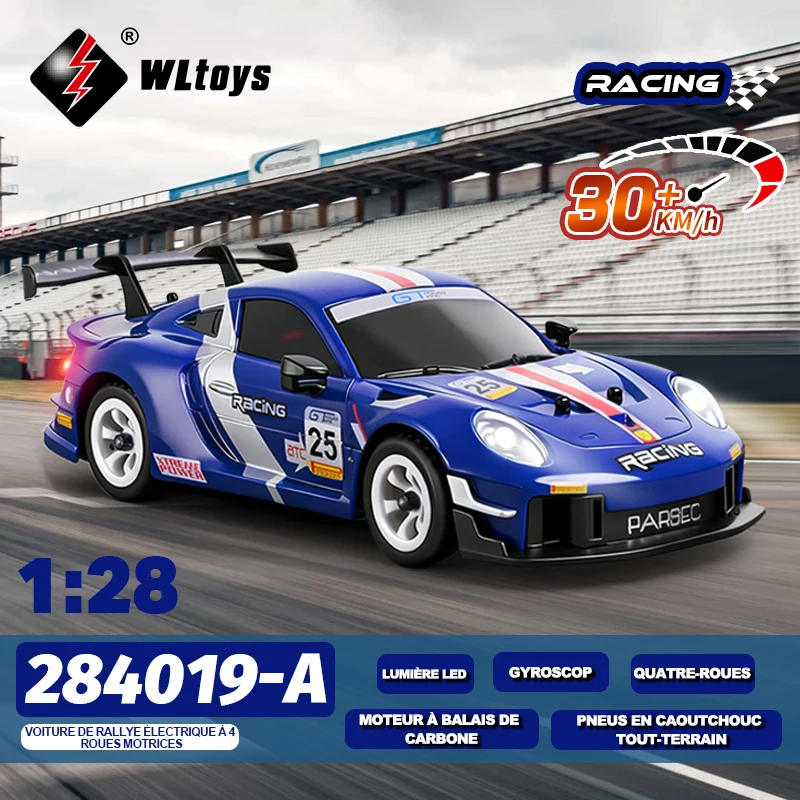 WLtoys 284019-A 284191 1:28 2.4G voiture RC avec lumières LED 4WD gyroscope 30 KM/H voiture télécommandée tout-terrain dérive véhicule jouets pour enfant