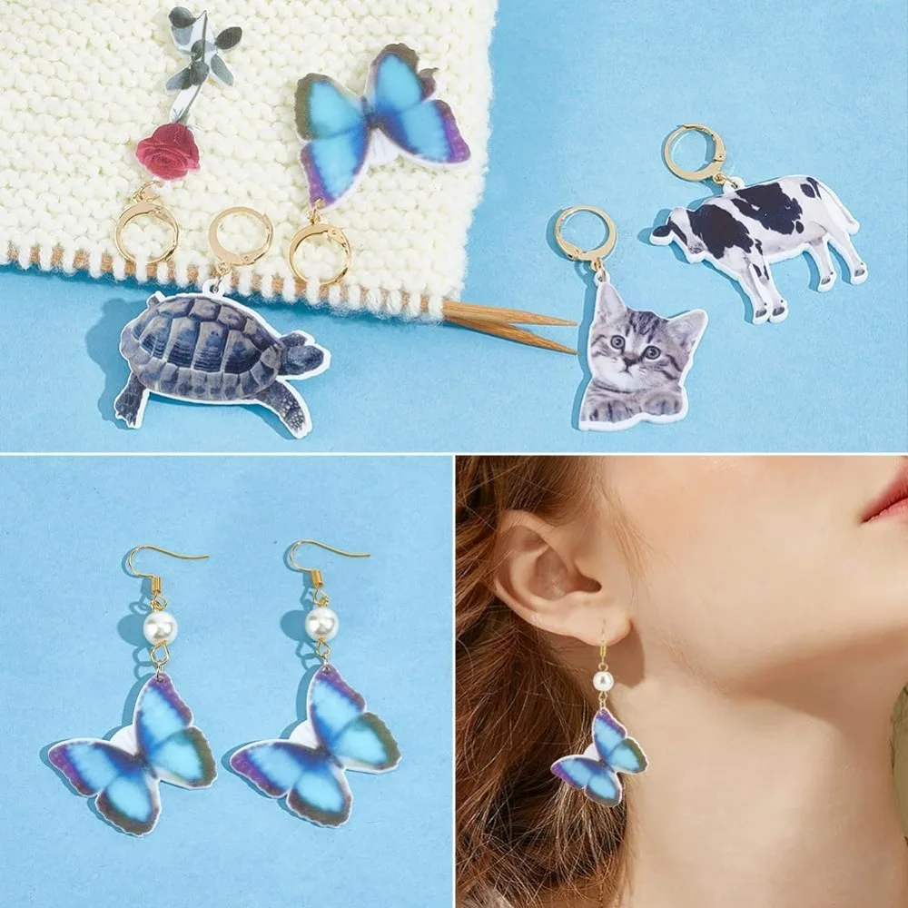 20 قطعة علامات غرزة زهرة الحيوان الاكريليك الكروشيه غرزة ماركر للإزالة Leverback هوك قفل غرزة ماركر للحياكة #5