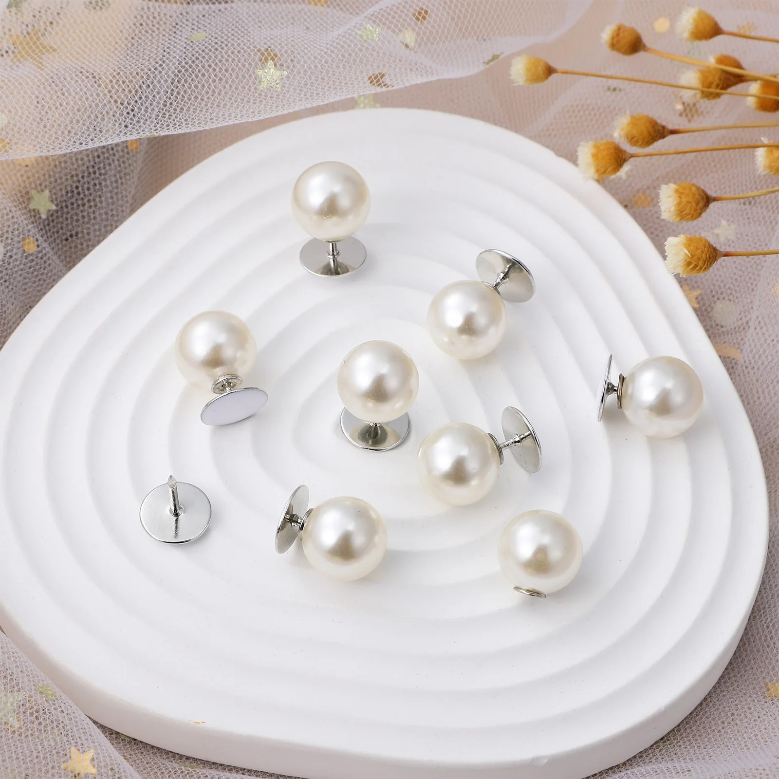 

8Pcs Safety Button Pins Pearl Brooches for Women Anti Exposure Cleavage Collar Decorations Brooch Pins