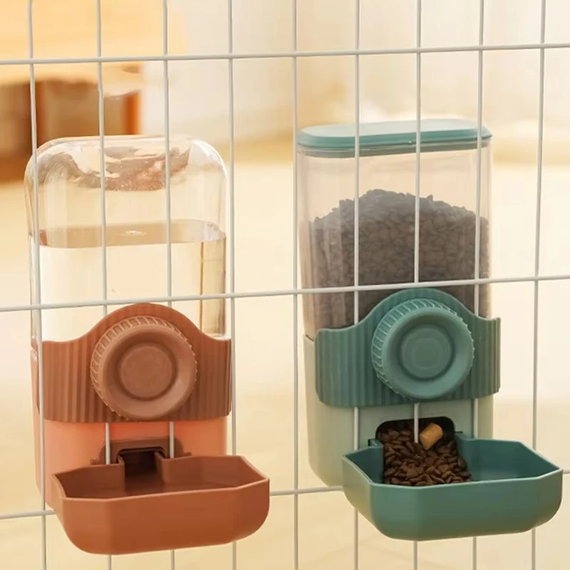 

Hanging Automatic Pet Food Feeder/Water Dispenser, Gravity Cat Auto Feeder Waterer Set With Container Bowl For Cage Accessories