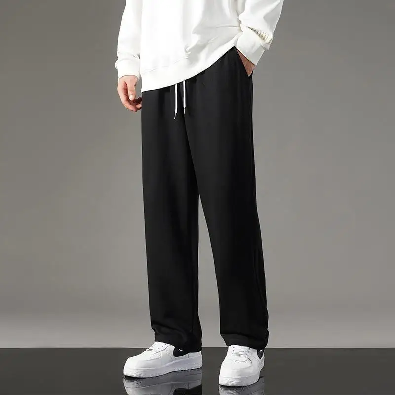 Herenbroek met wijde pijpen van dunne stof, losse vrijetijdsbroek in Koreaanse stijl van hoge kwaliteit voor stedelijke vrijetijdskleding
