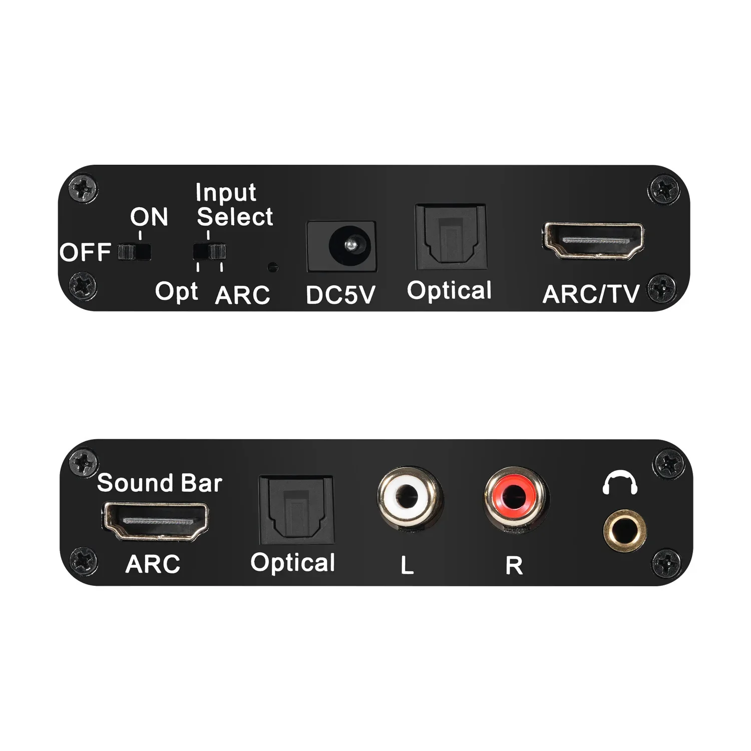 HDMI Audio Return & DAC Audio Converter Support TV ARC Return Volume Memory SPDIF Optical Fiber 3.5mm L/R Stero ARC Sound Bar