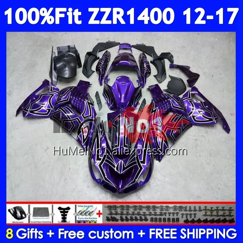 Body For KAWASAKI NINJA ZZR1400 ZZR 1400 12 13 14 15 16 17 230No.53 ZZR-1400 Purple Black 2012 2013 2014 2015 2016 2017 Fairing