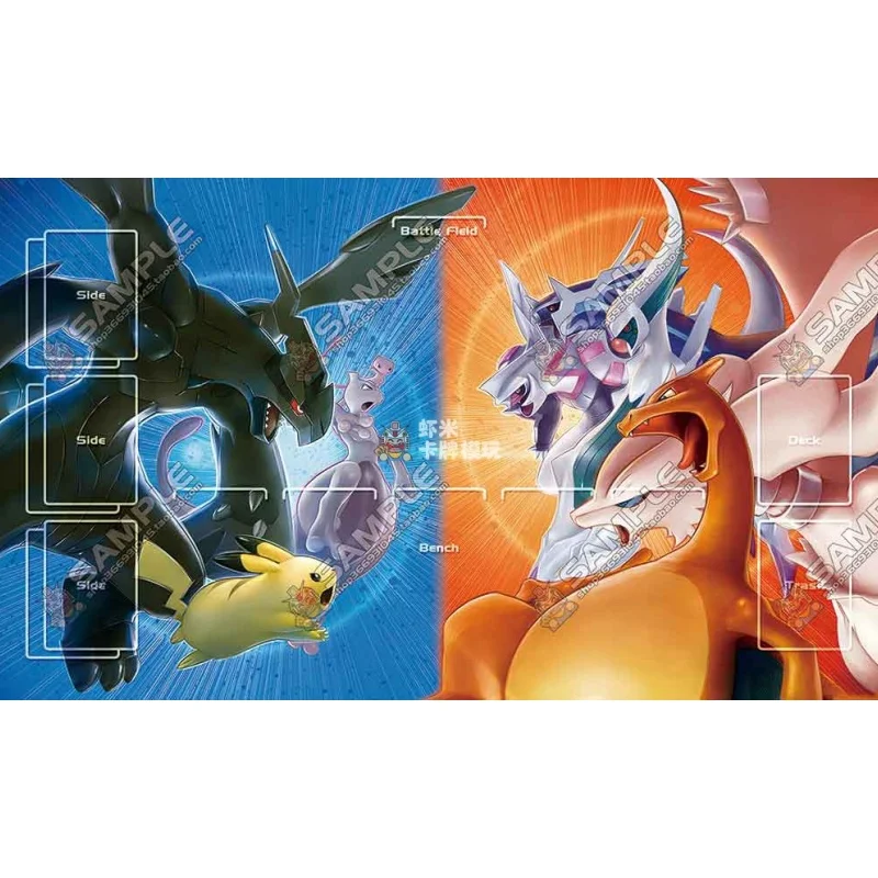 Card Pad Charizard Mewtwo Lillie Arceus Hasting Generation Ptcg Rubber Diy Action Toy Figures Anime Game Collection Battle Mat