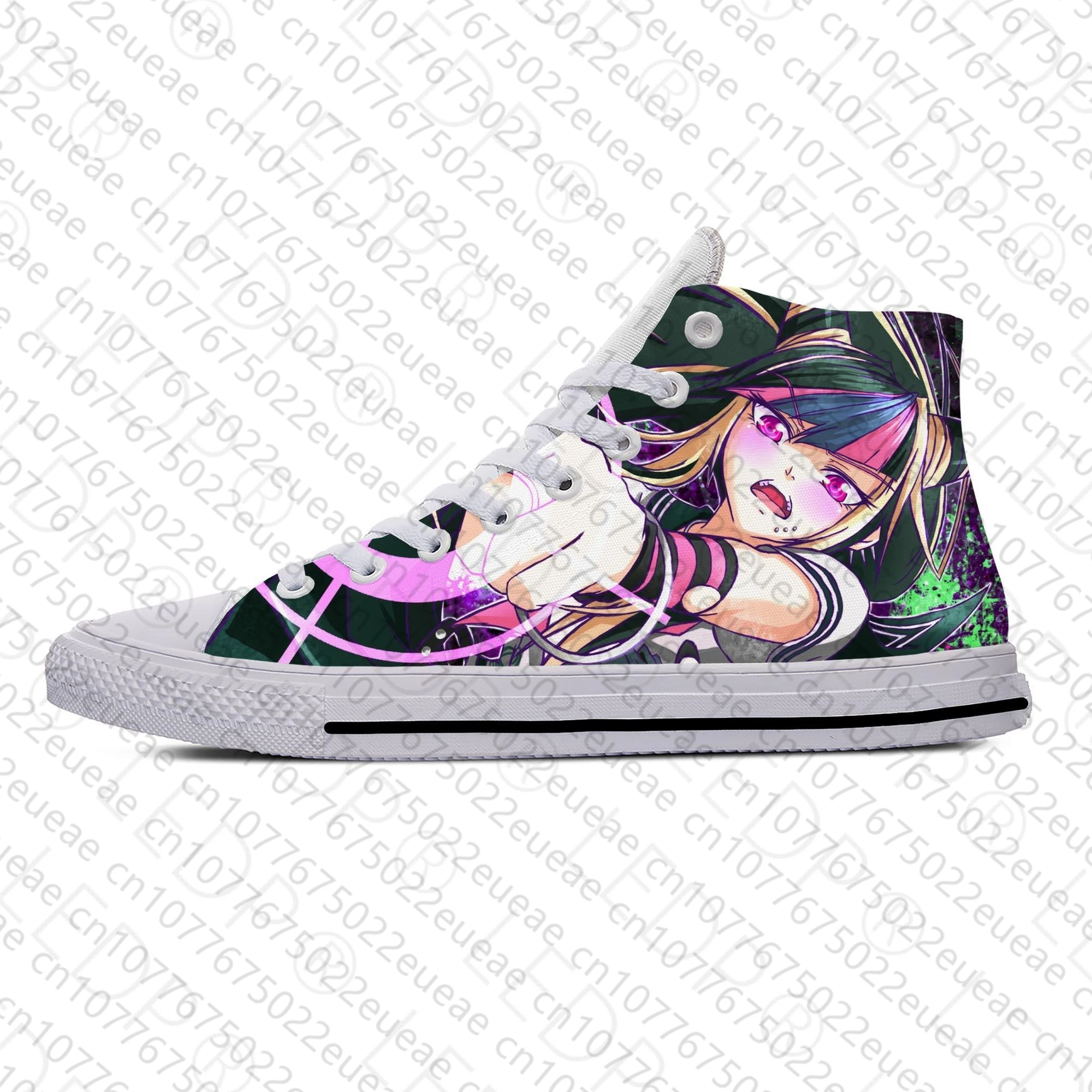 Anime Manga Cartoon Game Danganronpa Mioda Ibuki Casual Cloth Shoes High Top Lightweight Breathable 3D Print Men Women Sneakers