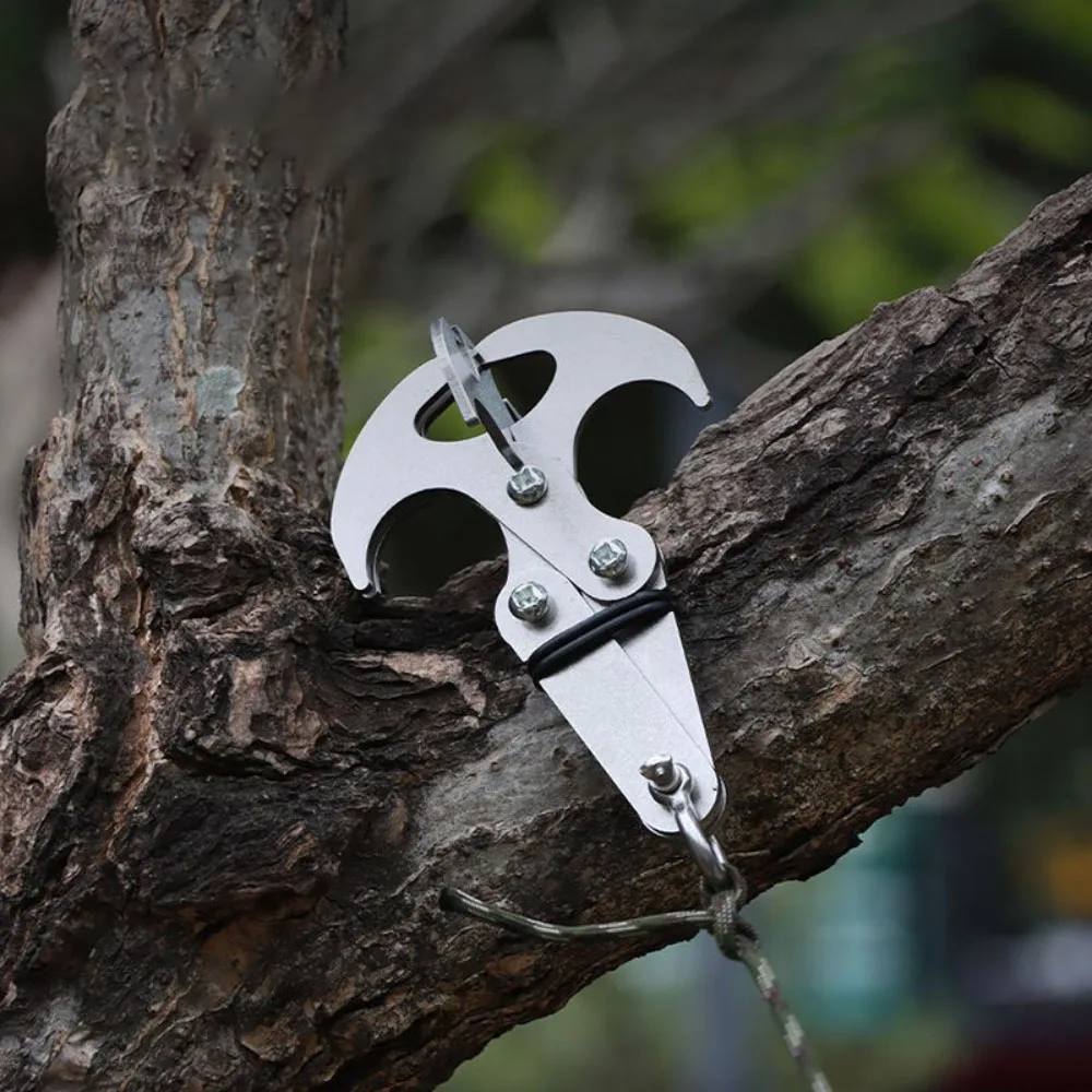 

Folding Grappling Hook Stainless Steel Survival Tool for Climbing Camping Hiking with Carabiner Multitool EDC Outdoor Gear