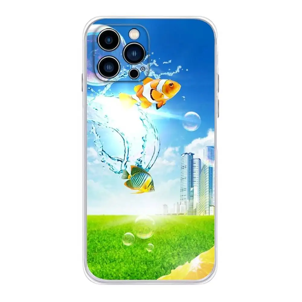 Phone Case For iPhone 17,16,15,14,13,12,11 Plus,Pro,Max,XR,Plus,E,MiniFrutiger Aero Transparent Soft Cover