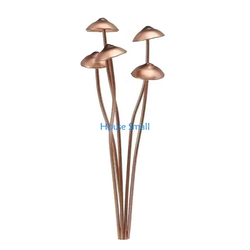 

Rusty Iron Mushroom Stake Art Ground Stake For Yard Garden Landscaping Decors 203F