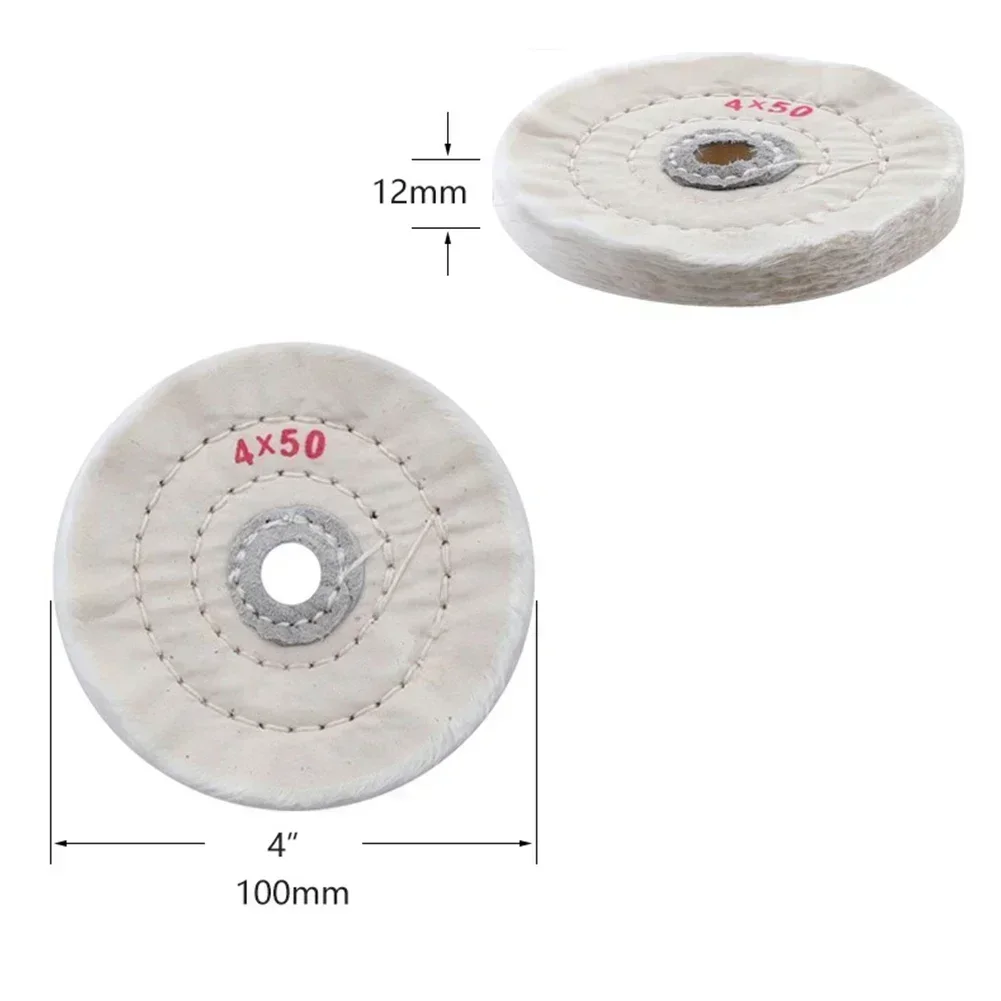 4pcs 4inch Polishing Wheels 50 Layers Thicken Cotton Lint/Sisal Buffing Wheel For Bench Grinder Electric Drill Abrasive Tool