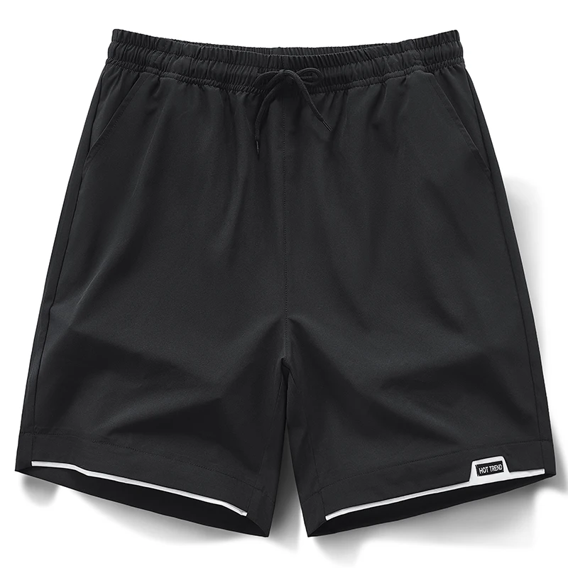 Fashion Solid Color Spliced Fake Two Pieces Casual Shorts Men's Clothing 2024 Summer New Loose High Waist Elastic Knee Shorts