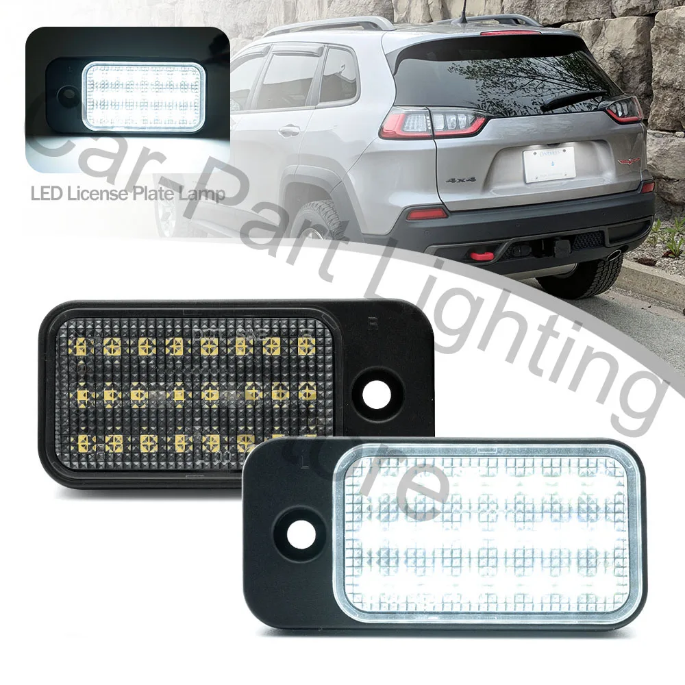 

2Pcs For 2019 2020 2021 2022 Jeep Cherokee Canbus No Error LED License Number Plate Light Tail Lamp Car Accessories