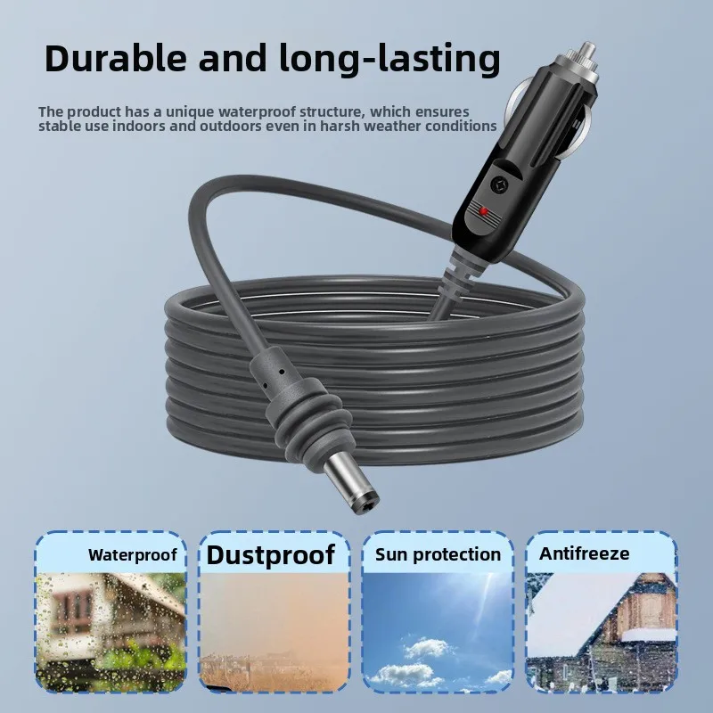 For Starlink Mini DC Power Cable Direct To Cigaretter 12V Adapter Power Cable For Starlink Mini Waterproof 1M/2M/3M/5M