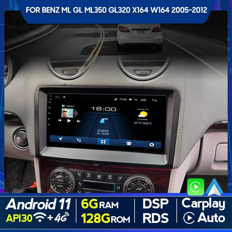 Car Radio Multimedia For Benz ML GL ML350 GL320 X164 W164 2005-2012 2din Android 12.0 Video Player GPS Navigation 4G Carplay