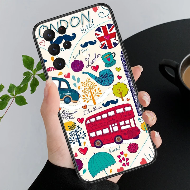 

London Bus Telephone Box Big Ben Phone Case For Samsung Galaxy A35 A55 A54 A15 A25 A05s A05 A22 A24 A52 A33 A34 M34 M14 M54 M23
