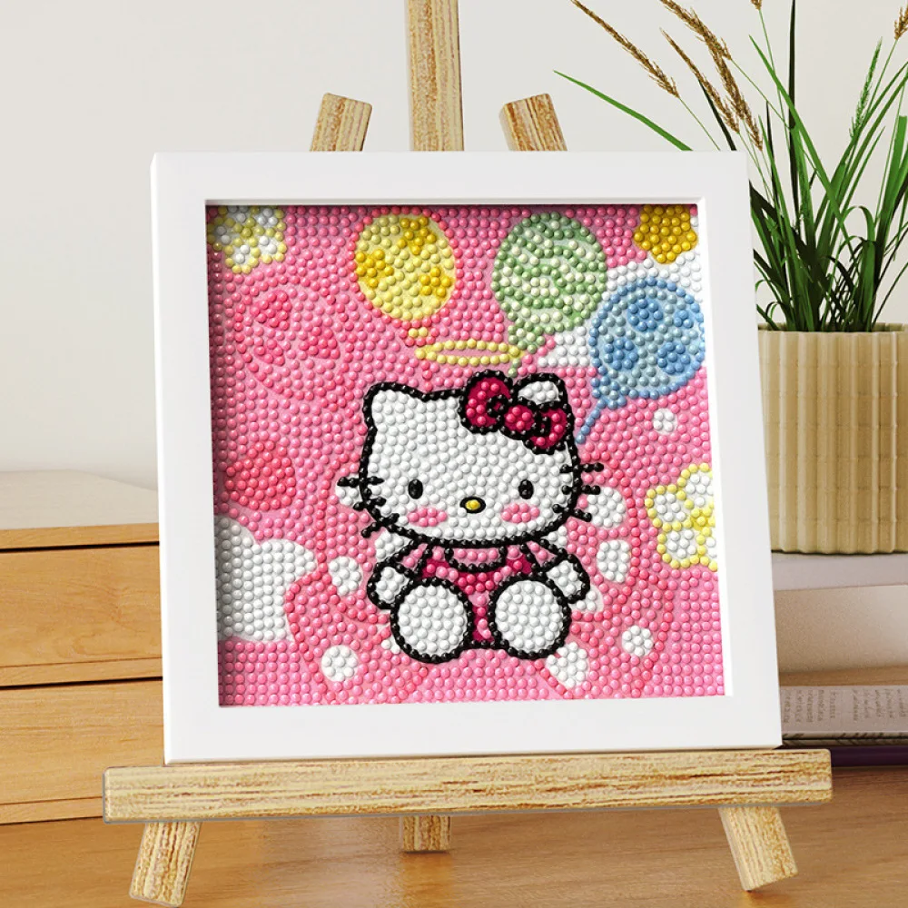 Sanrio Kinderen Diamond Painting Met Frame Pasta Diamond Painting Diy Handgemaakte Cartoon Animatie Diamant Punt Boor Schilderij