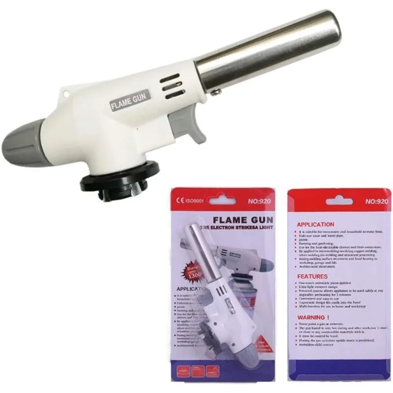 

Газовая горелка для выпечки кемпинга, барбекю, сварочная зажигалка, бутановая горелка, пламя, металлический пламенный пистолет, уличная сварочная газовая горелка, пламя, газ