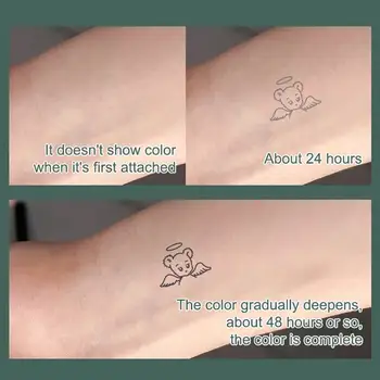 77 tetovacích samolepek s čerstvou bylinkovou šťávou, nereflexní, polopermanentní, voděodolné, jednorázové, roztomilé tetovací vzory 10 nejlepší prodej permanentní tetovací nálepka - №8