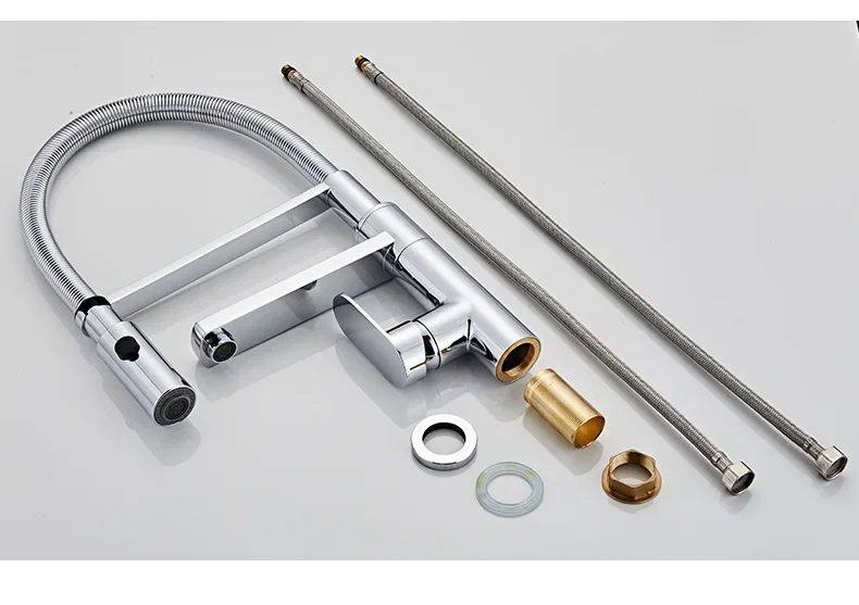 Kitchen Faucet Pull-out 360 Degree kitchen Faucet retractable Hot and Cold Water Basin Faucet