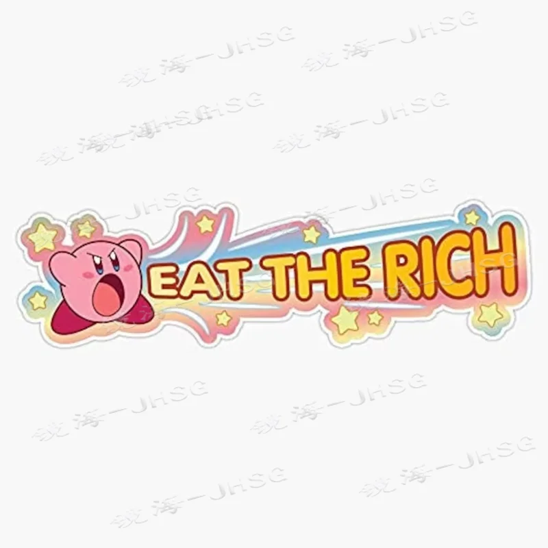 Fun Cartoon Text Car Stickers Eat The Rich Stickers Car Motorcycle External Accessories Waterproof Vinyl PVC