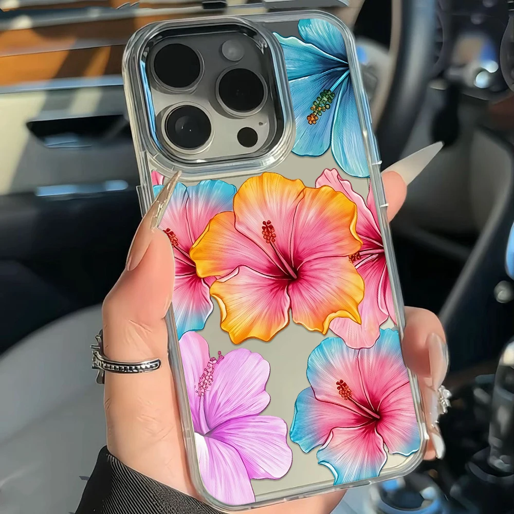Silicone Phone Case For Samsung Galaxy S26 S25 S24 S23 Plus Ultra A57 A17 A26 A56 A55 A37 A36 A06 A07 Watercolor Flower Cover