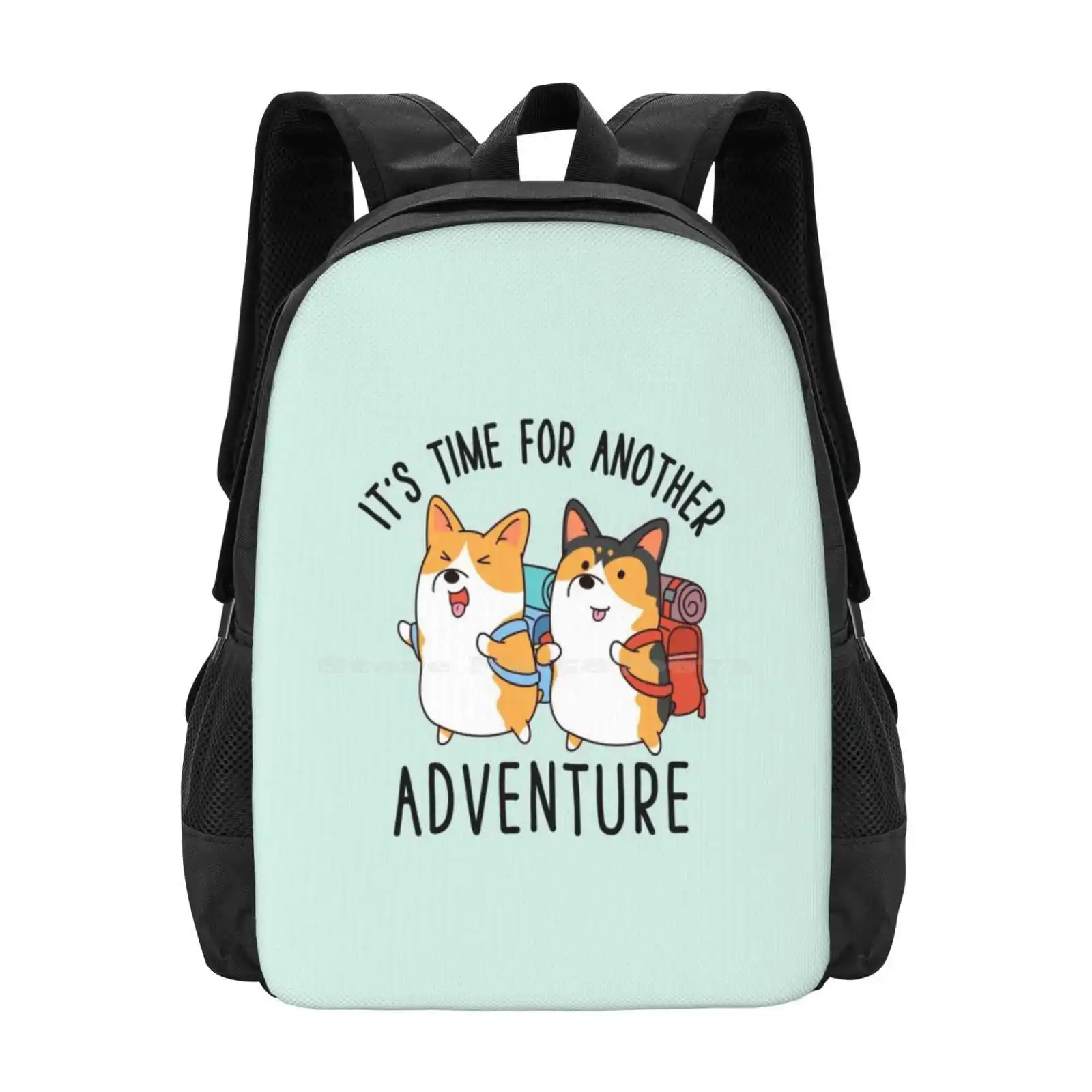 It'S Time For Another Adventure Corgi Hot Sale Schoolbag Backpack Fashion Bags Puppy Corgi Mom Corgi Dad Animal Dog Mom Dog Dad