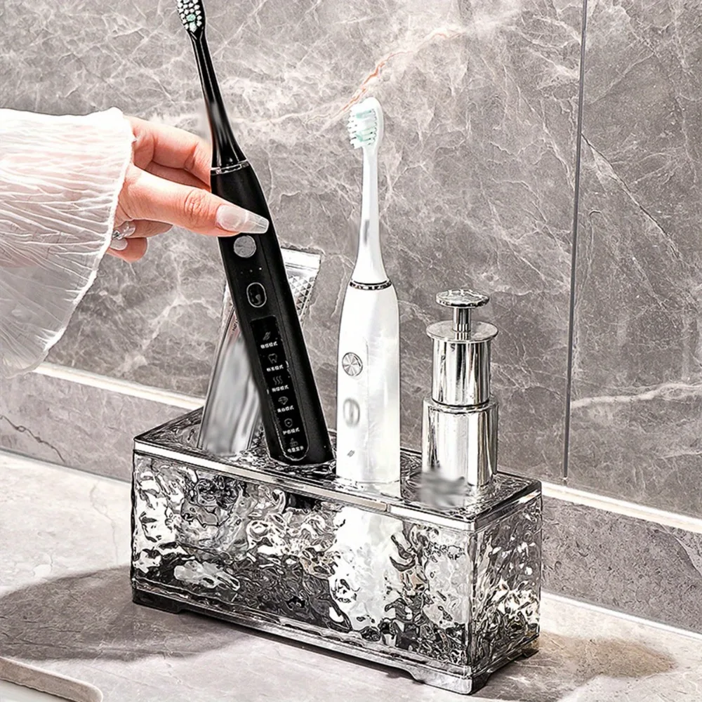 Toothbrush Holder Stand Countertop Toothbrush Razor Storage Rack Tooth Brush Toothpaste Organizer Shelf Bathroom Accessories