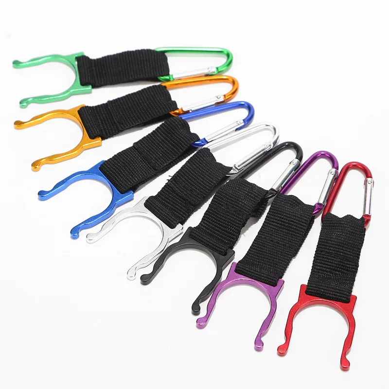 2000pcs Aluminum Carabiner Drink water Bottle Buckle Hook Holder Clip Camping Hiking Key Chain Multi-color Traveling Tools