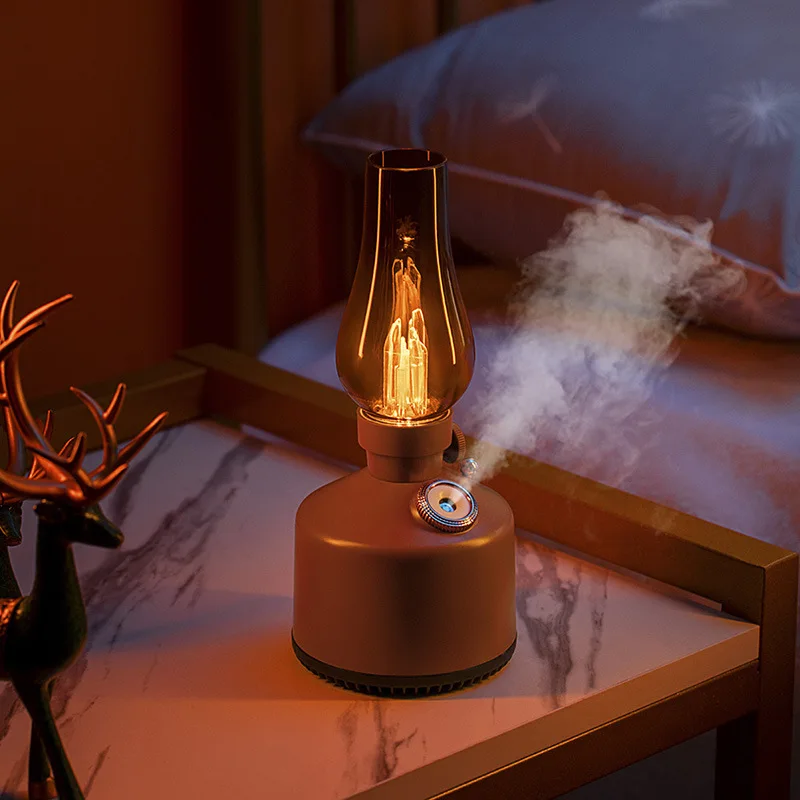 Retro Lamp Style Humidifier USB Portable Aroma Diffuser Desktop Mist Maker for Living Room Home Table Decor