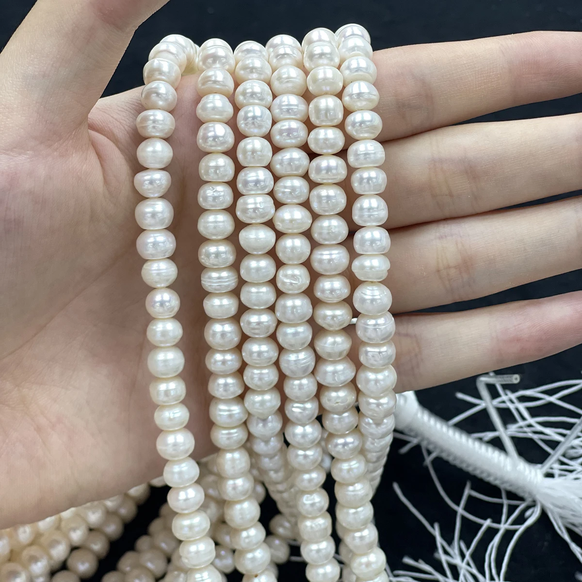 AAA 8–9mm High-Quality Flat Beads Bread-shaped Natural Freshwater Pearls for Jewelry Making DIY Necklaces Bracelets Accessories
