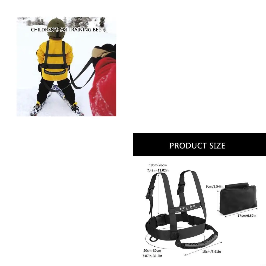  Ski Training Safety Strap with Handle Removable Leash for Children Kid Beginner