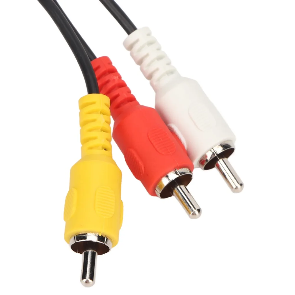 Male to Male Mini DIN 9 Pin to 3RCA Cable Nickel Plated 5.9ft Audio Adapter Cable Plug and Play Mini DIN Cable TV AV Receiver