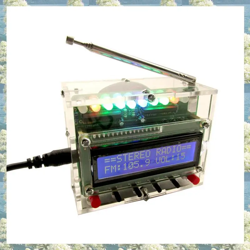 New-4X DIY DC 5V Digital Radio Kit Parts TDA5807 51 Single-Chip FM Digital Sound Machine STC89C52 Chip 87MHZ-108MHZ