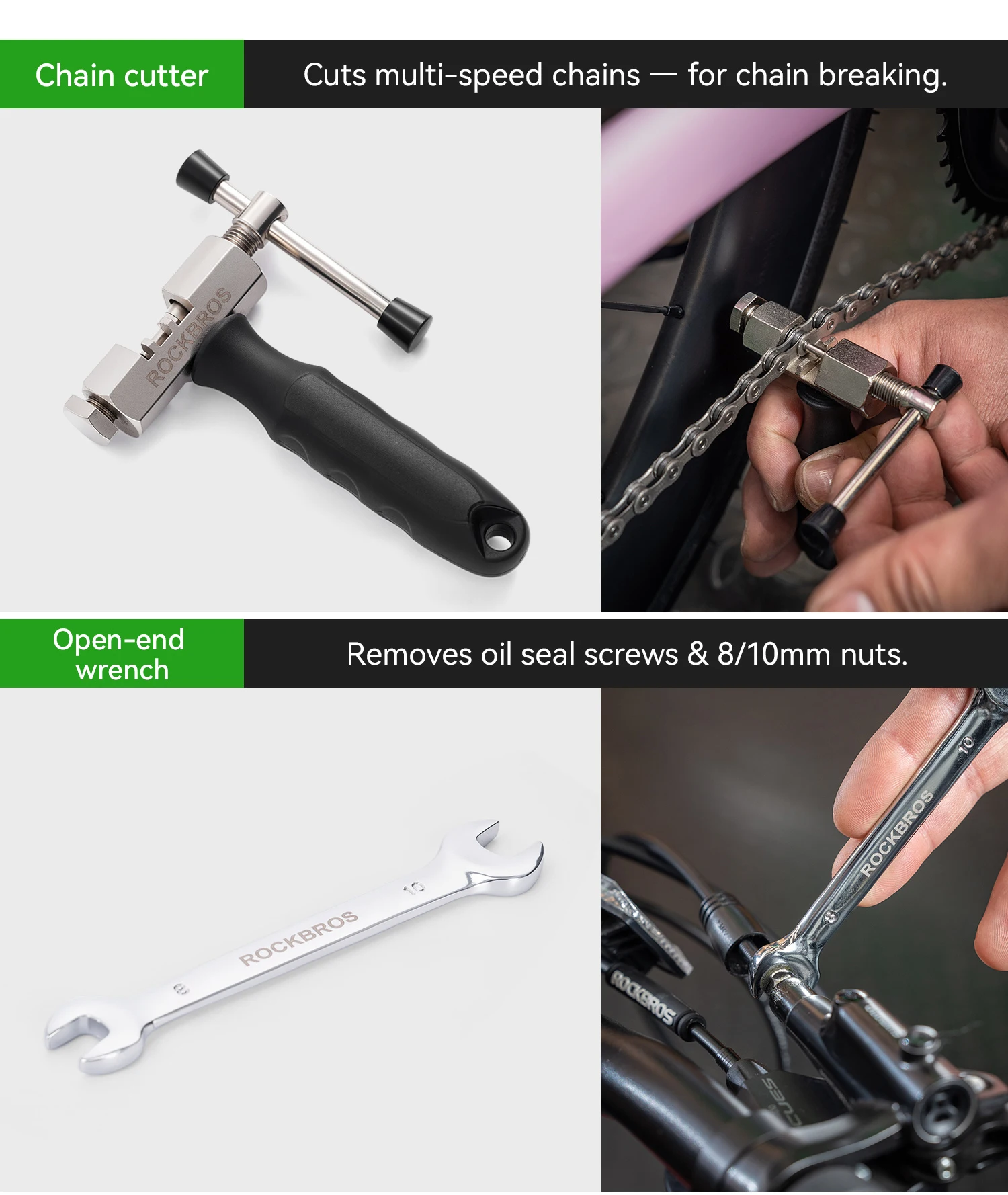 ROCKBROS Fahrrad-Reparaturwerkzeug-Set Multifunktionales 22-in-1 Fahrrad-Kombinations-Wartungswerkzeug-Set Fahrrad-Zubehör – Detail 9