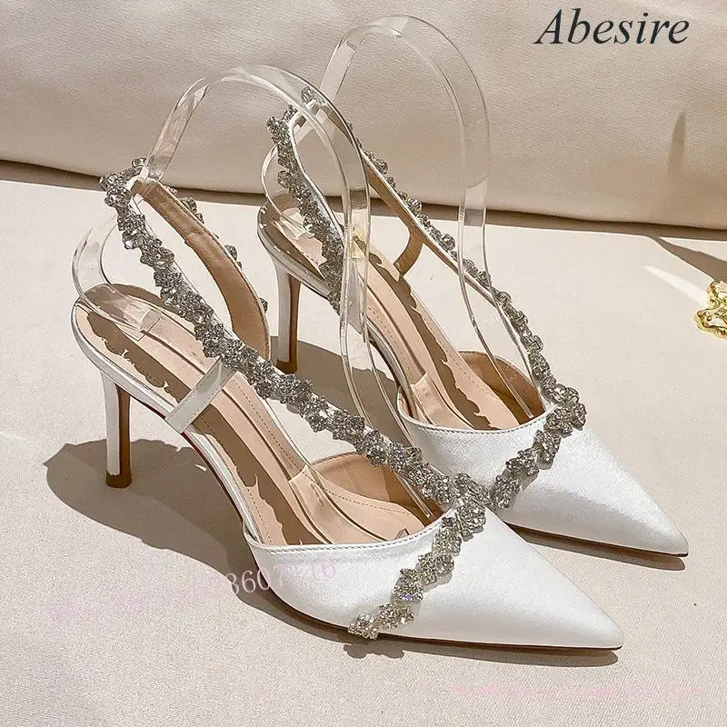 Sandalias Baotou adornadas con diamantes de imitación para mujer, tacones altos sexys para Banquete de boda, Stiletto, estilo Hada, nuevo estilo