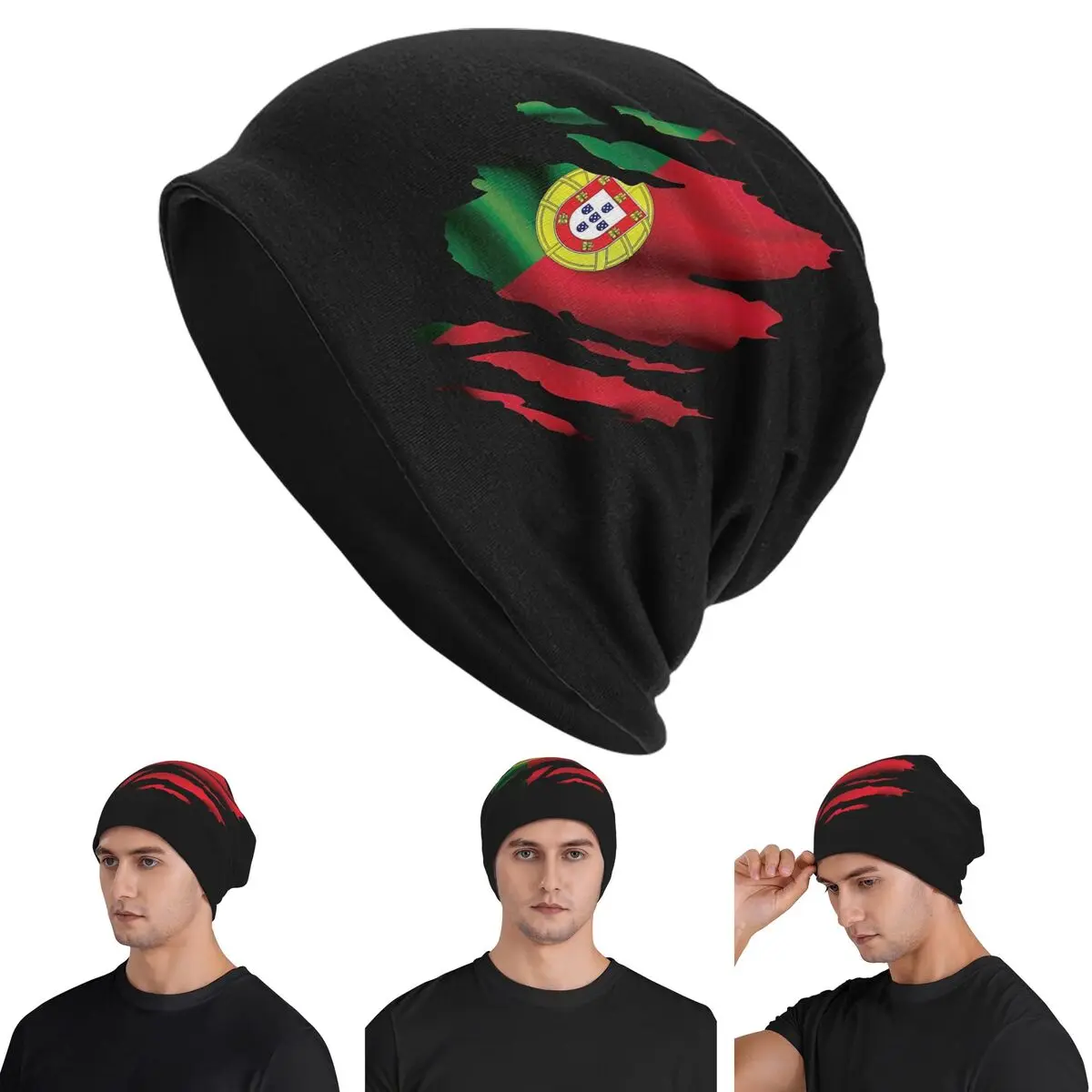 

Flag Of Portugal Skullies Beanies Hats Warm Autumn Winter Outdoor Cap Knitted Bonnet Caps for Unisex Adult