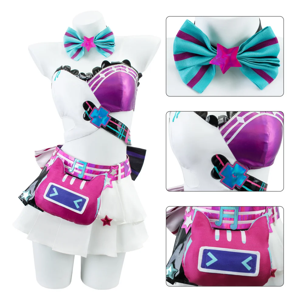 Disfraz de Muse Dash para mujer y niña, traje de Anime con falda, juego de rol para Halloween