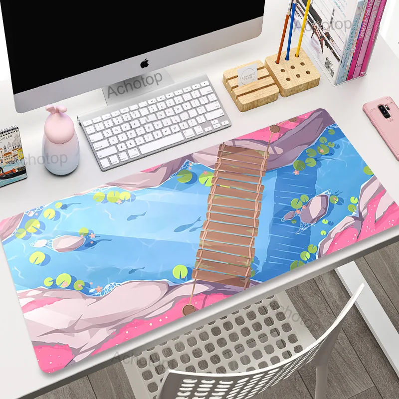 Pink Kawaii Large Mouse Pad 100x50cm Computer Mousepad Cute Anime Company Gaming Mausepad XXL Keyboard Mause Mat Office Desk Mat