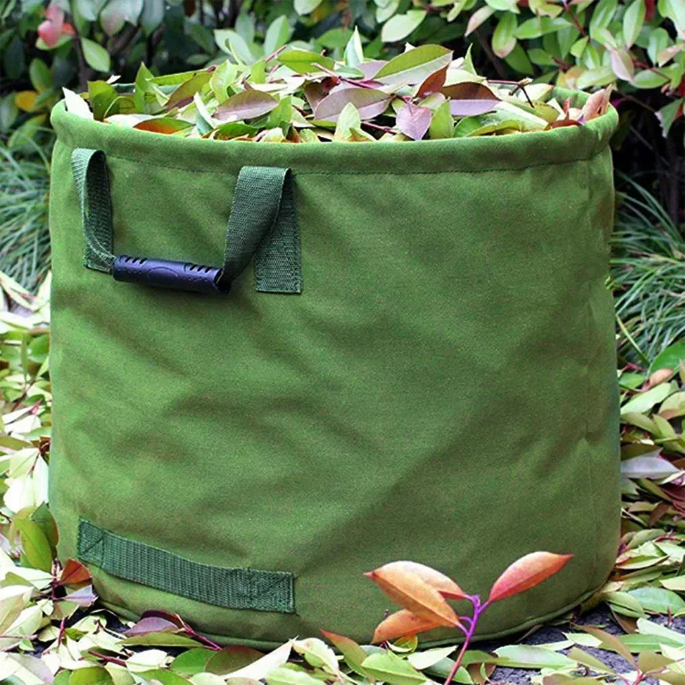 Multipurpose Garden Leaf Waste Canvas Bag,Durable Canvas for Yard Cleaning,Heavy Duty Collapsible Trash Can Storage Packaging